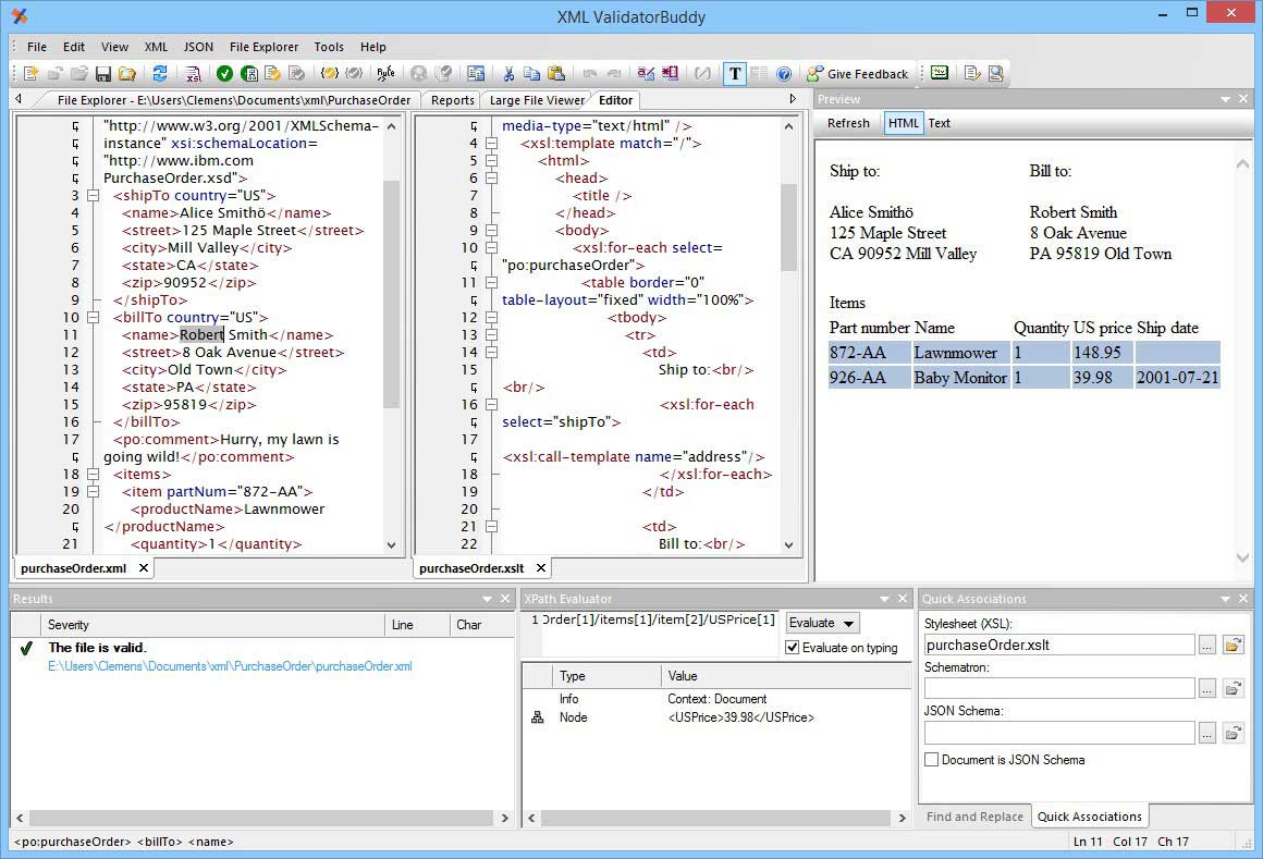 Full XML ValidatorBuddy screenshot