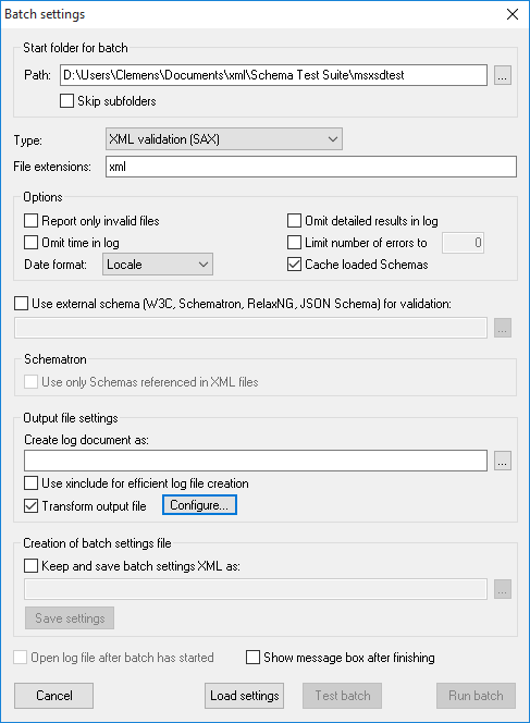 Configure batch dialog transform output Configure batch dialog transform output