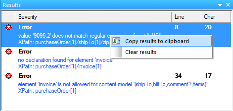 XML validation errors