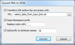 Convert between XML and JSON