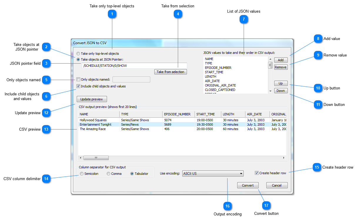 How to convert JSON to CSV